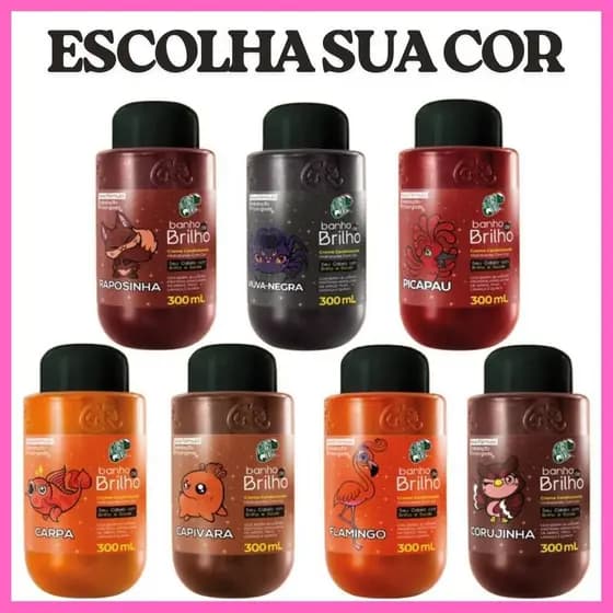 Banho de Brilho Kamaleão 300ml – Transforme Seu Visual! Escolha a Cor