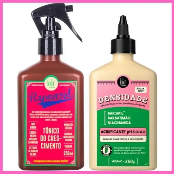 Kit Crescimento e Saúde – Tônico Rapunzel 250ml + Acidificante 250g Lola Cosmetics