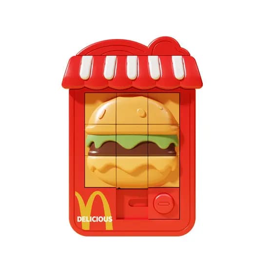 0708 Cartoon 3D Hambúrguer Batatas Fritas Sorvete Huarongdao Quebra-cabeça Educacional Educação Infantil Brinquedos Vide