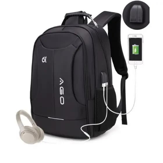 Mochila executiva impermeável notebook USB antifurto grande viagem escolar