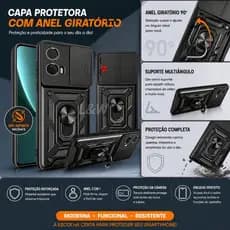 Case Para Celular Samsung Resistente Anti-Impacto Luxo Com Anel E Tampa De Câmera - Qualidade Premium