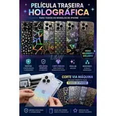 Película Traseira de cor Holográfica Para Todos Modelos iPhone - Vários Desenhos