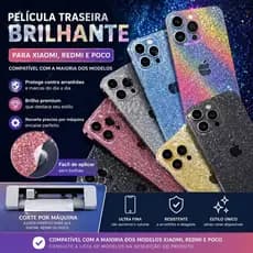 Película Traseira Glitter Brilhante para series de Xiaomi, Redmi, Poco