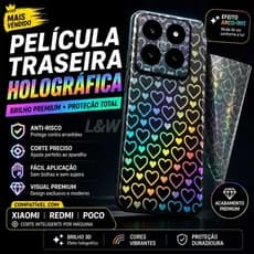 Película Traseira de cor Holográfica Para Todos Modelos de Xiaomi, Redmi, Poco - Vários Desenhos