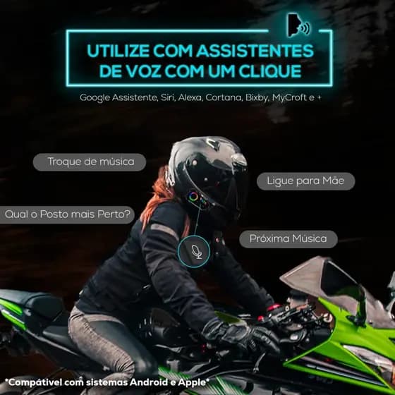 Fone De Ouvido com Microfone Para Capacete Moto - B08