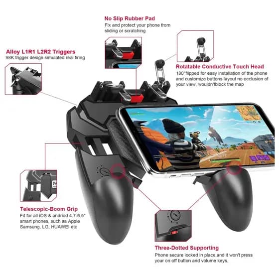 Controle Game Manual com Gatilhos Suporte Celular CON-7436