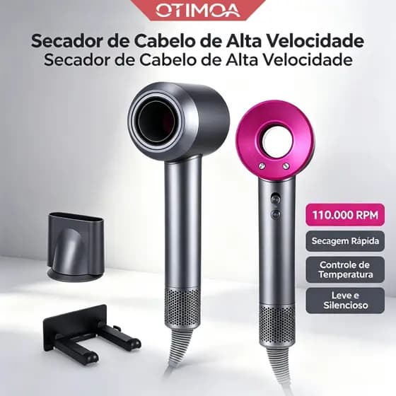 Secador De Cabelo 220V Lônico Profissional 110,000 RPM 60dB Para Salão E Doméstico Envio Local
