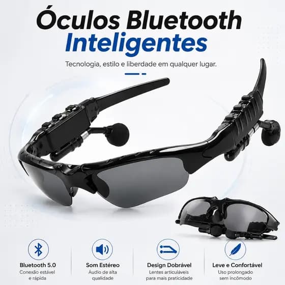 Óculos de sol esportivos portáteis com fio Bluetooth V4 adequados para telefones Android e Apple