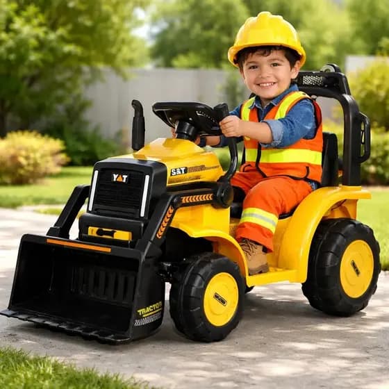 Trator Eletrico Carrinho Amarelo Bateria Brinquedo Passeio Infantil Triciclo Bicicleta Presente
