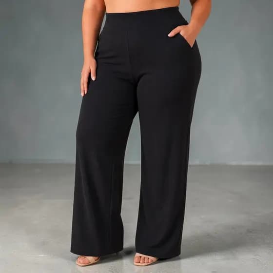 Calça Pantalona Moda Inverno Feminina Plus Size 44 ao 54 GG G1 G2 G3 crepe de malha