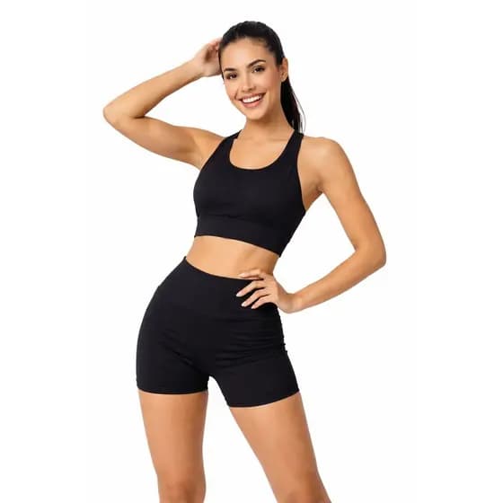 Conjunto short para academia Fitness Top alcinha sem Bojo