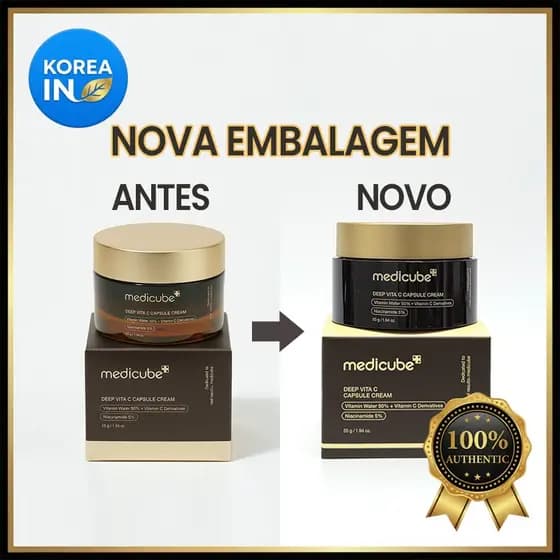 Medicube Deep Vita C Capsule Cream 55g - Clareador Manchas Escuras Melasma Vitamina C Pura Sardas