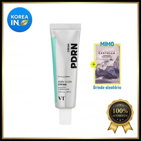 VT Cosmetics PDRN Glow Cream 50ml - Anti-idade Rugas Firmeza Manchas Glass Skin Lifting Colageno
