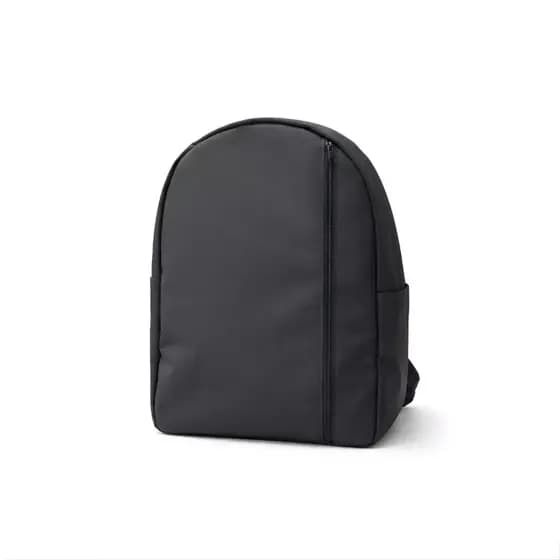 Mochila Unissex Escolar Faculdade Casual Preta Moderna com Zíper Lateral
