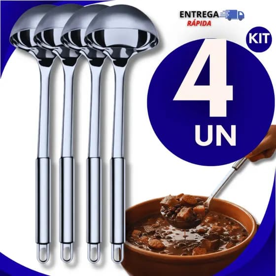 Conchas Grande Aço Inox 33cm Feijão Sopas Molhos Caldos Cozinha Restaurante Talheres Utensílios