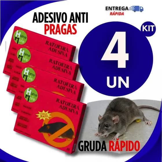 04 Cola Adesiva para Pragas e Roedores Anti Pragas Insetos Rasteiros Cola Forte Ultra Rápido