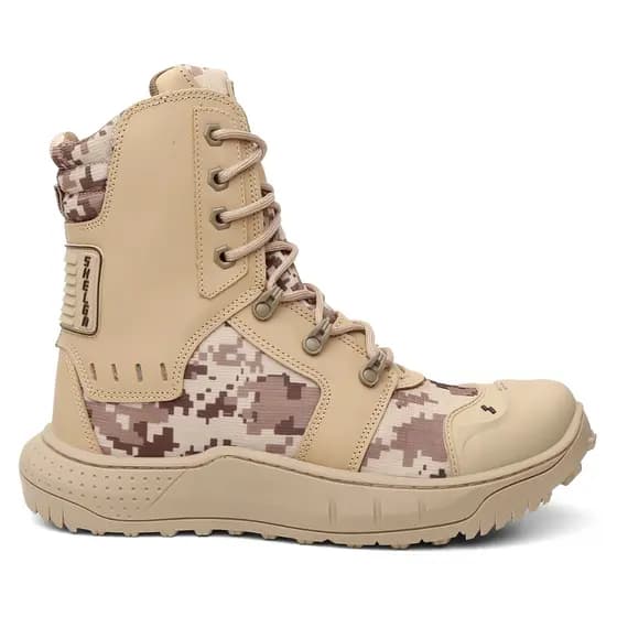 Bota Masculina Tática Segurança Camuflada Reforçada Militar Bico Reforçado