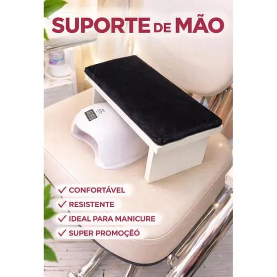Apoio de mão para manicure MDF 15mm Profissional | Suporte para Cabine UV Gel Fibra