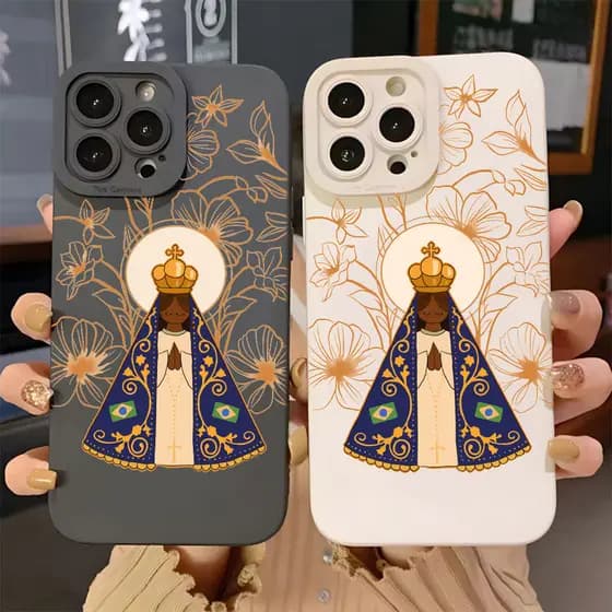 Nossa Senhora Capa Capinha Para iPhone 17 Ar 16 15 14 11 Pro Max 12 13 XS XR X 8 7 Plus SE 2020 Normal Anti-Impacto
