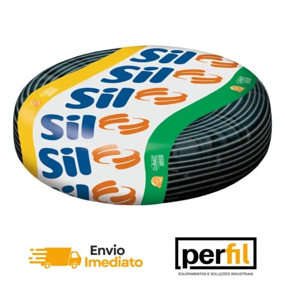 Fio Cabo Flexível 2,5mm Antichama 100 Metros 750V SIL em Cobre Original Preto