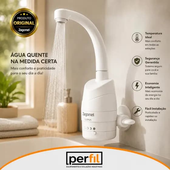 TORNEIRA LUNA 4 TEMPERATURAS 5500W 220V BRANCO ZAGONEL torneira de pia de cozinha torneira cozinha