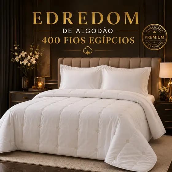 Edredom Dupla Face Casal Queen 400 Fios Algodão Egípcio Luxo Hotel Macio Premium 2,50x2,80