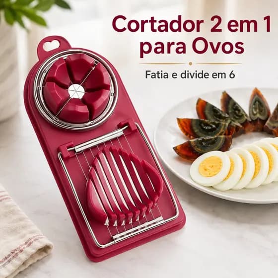 Cortador Fatiador De Ovos Cozidos 2 Em 1 Multifuncional Fios Aço Inox Salada Queijo Prático Utensílio Cozinha Não Quebra