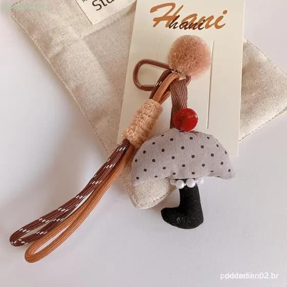 SHENGDA Pingente De Cogumelo Criativo , Chaveiro De Tecido Fofo De Pelúcia Macio Kawaii , Bolsa