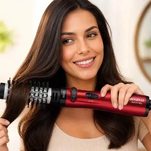 Escova elétrica Rotativa Mondial 3 Em 1 1000w Infinity Keratin 127v