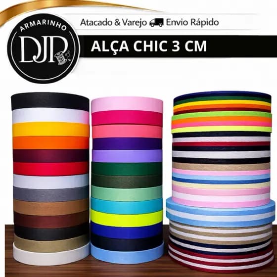 Alça Chic 30mm (3cm) Premium Para Bolsas, Mochilas, Necessaires e Artesanato | Várias Cores