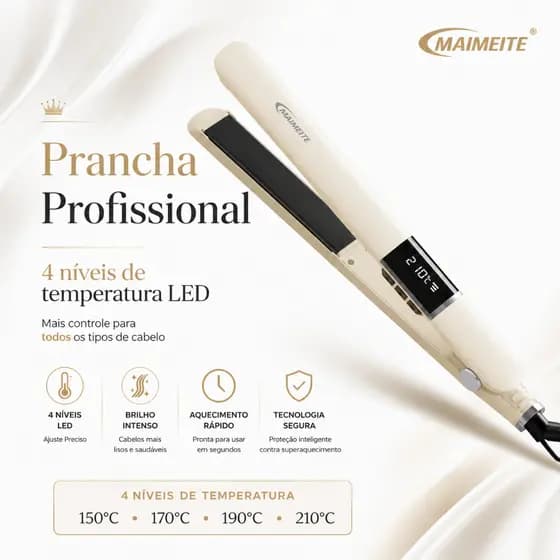 MAIMEITE Modelador De Cachos E Chapinha 2 Em 1 Mini Alisador Profissional Bivolt S638