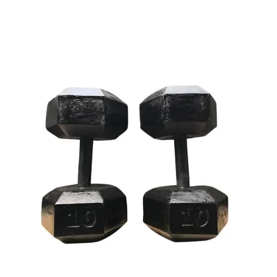 Par de Halter de 10kg - Halter sextavado de cimento - Treino em casa - Halter de 10kg