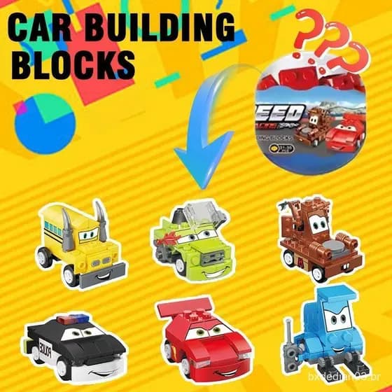 Coleção De Brinquedos De Carros Blocos De Construção Mini Brinquedo De Presente A5j9