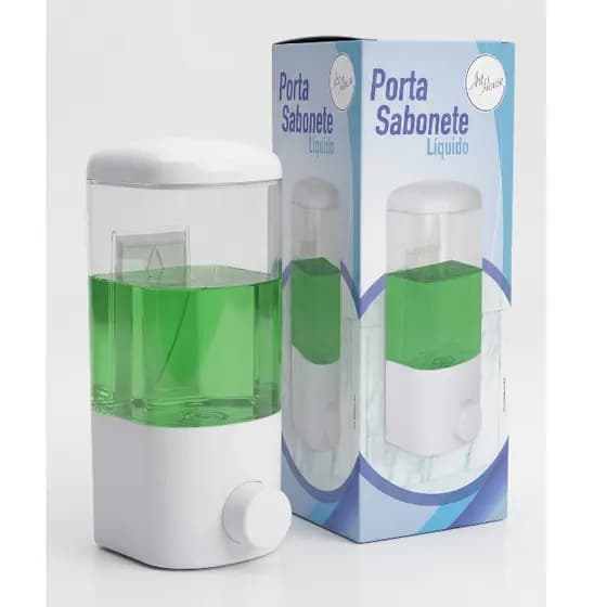 Dispenser de Sabonete Líquido 500ml Parede Porta Sabonete Detergente ou Álcool Gel