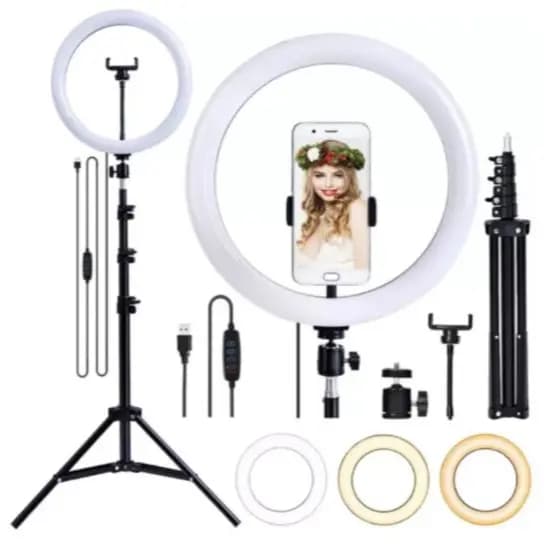 Ring Light Iluminador Anel Luz 30cm 12 Polegadas Tripé 2,1m