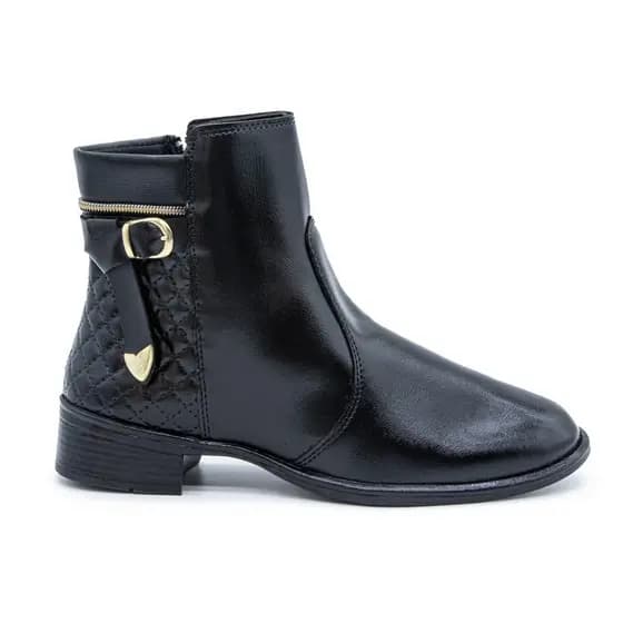 Bota Coturno Festa Junina Feminino Saltinho Baixo Cano Curto Inverno com Ziper Botinha Inverno/Outono