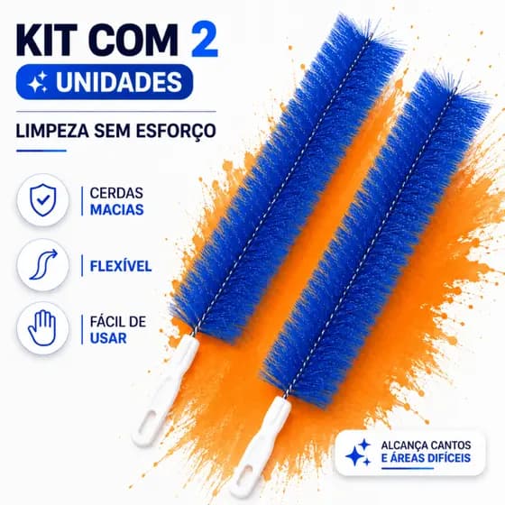 Kit 2 Escova De Ventilador Flexível Removedor De Poeira Microfibra Doméstica Limpeza Ar Condicionado