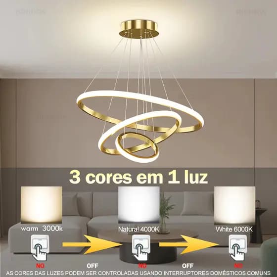 Lustre pra sala de jantar Lustre De Teto Nórdico De Luxo Lustre Para Sala De Jantar e Estar-O15