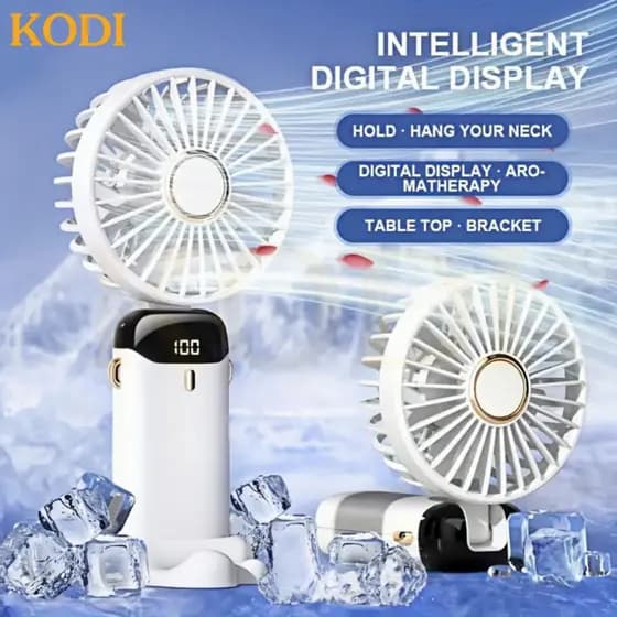 Ventilador Portátil Mini Dobrável com Display Digital e USB-G9/G11