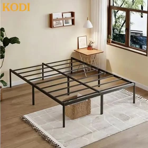 Estrado De Metal Para Cama De Casal /Cama de Solteiro, Fácil De Instalar e Dobrável Com Suportes De Ripas De Aço-O17