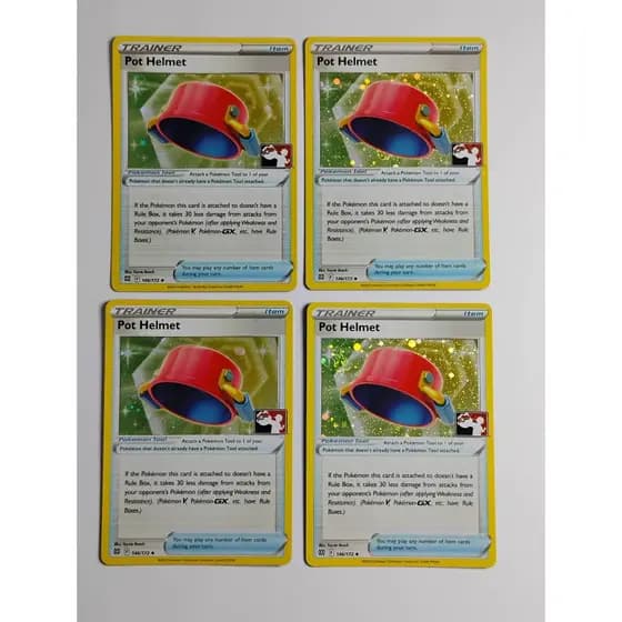 Kit 4 Capacete de Panela (Pot Helmet) Foil 146/162 NM Astros Cintilantes (2022) Pokémon Estampas Ilustradas TCG Inglês