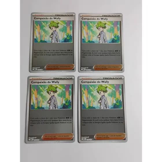 Kit 4 Compaixão do Wally 132/132 Reverse Foil NM Megaevolução (2025) Pokémon Estampas Ilustradas TCG Trading Card Game