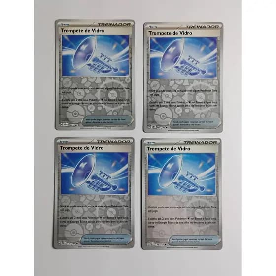 Kit 4 Trompete de Vidro 135/142 Reverse Foil NM Coroa Estelar (2024) Pokémon Estampas Ilustradas TCG Trading Card Game