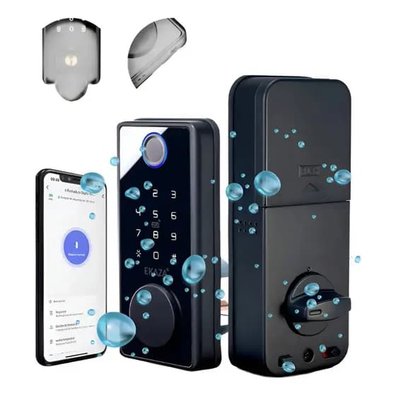 Fechadura Digital Inteligente Sem Maçaneta A Prova De Agua Preta