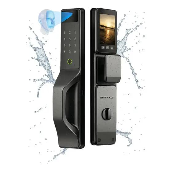 Fechadura Digital 3d Wifi Câmera Facial A Prova D'agua Ip66 Preto