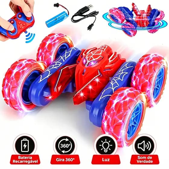 Carrinho De 2.4G Controle Remoto 4x4 Giro 360 Pirueta Maluco Acrobata Turbo LED Light Toy Gift