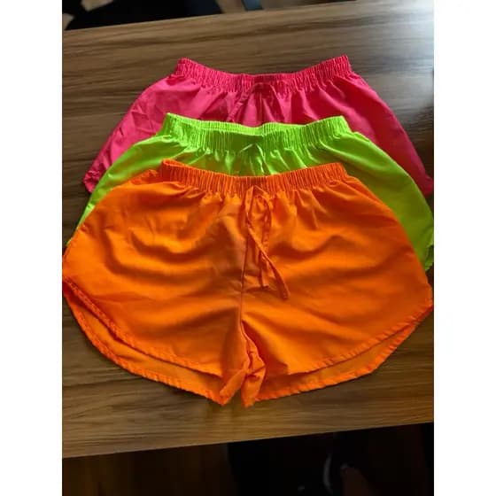 KIT 3 Short Tactel Feminino casual de praia corrida, academia e caminhada
