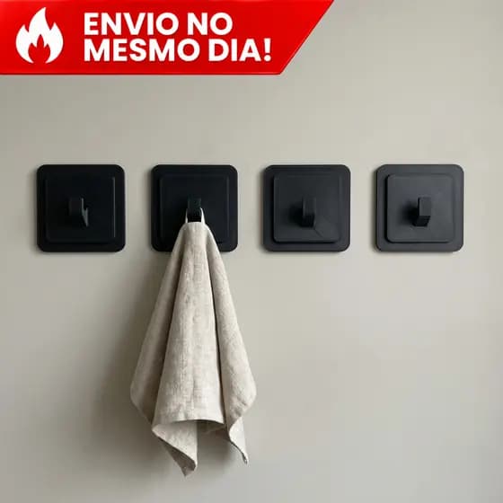 Kit Ganchos Fácil Instalação Sem Furos Adesivo 3M de Parede para Cozinha Sala Vidro Banheiro