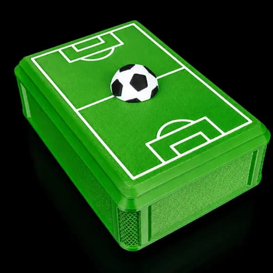 Caixa Organizadora Copa do Mundo Campo de Futebol Verde Puxador de Bola Colecionar Figurinhas