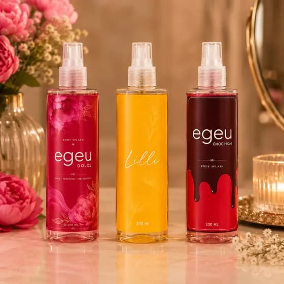 Kit de 2 Até 3 Body Splash Feminino Egeu Choc High Cheirosa Egeu Dolce Mulher Lilli Poderosa 200ml